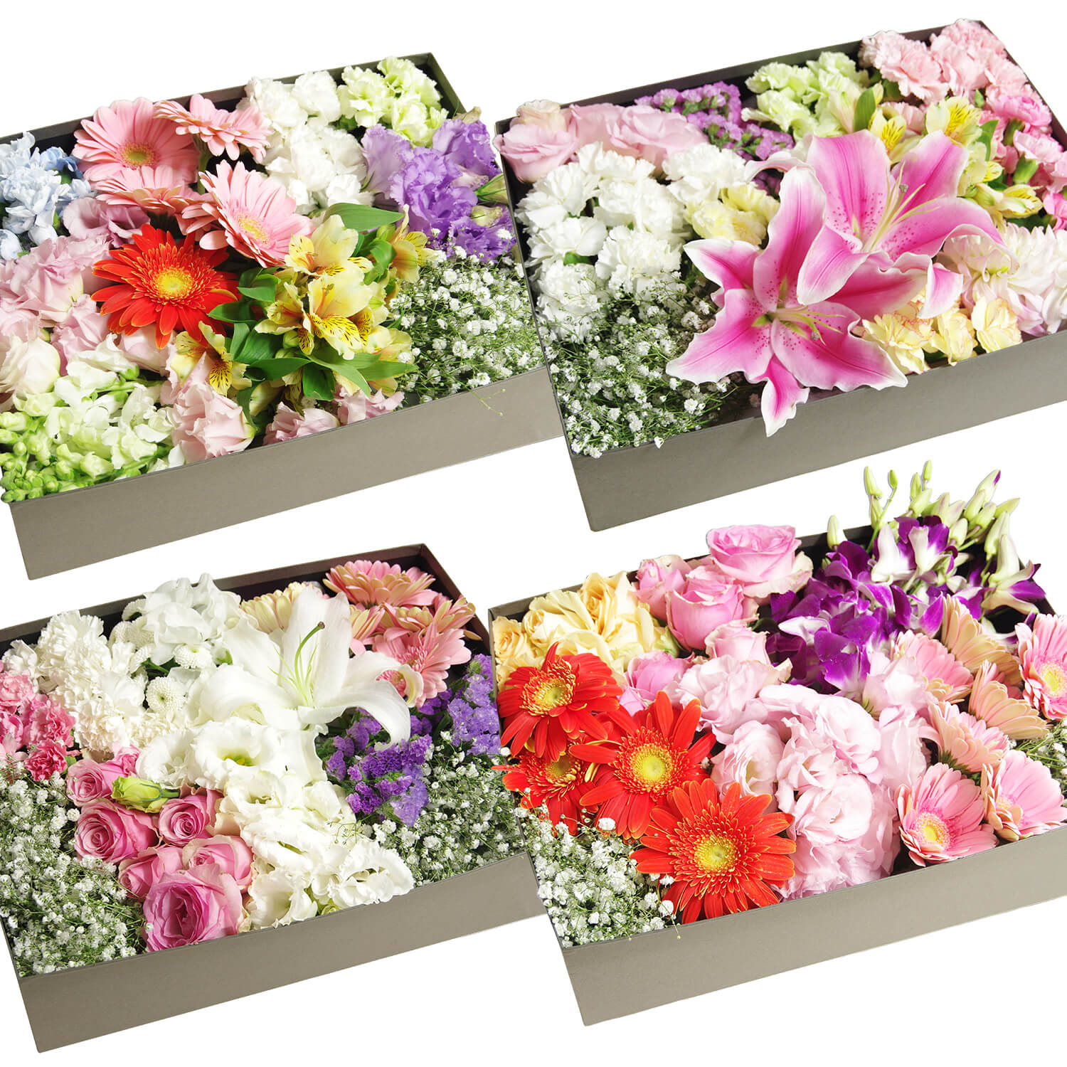 季節のおまかせ お別れ花 暖色系イメージ